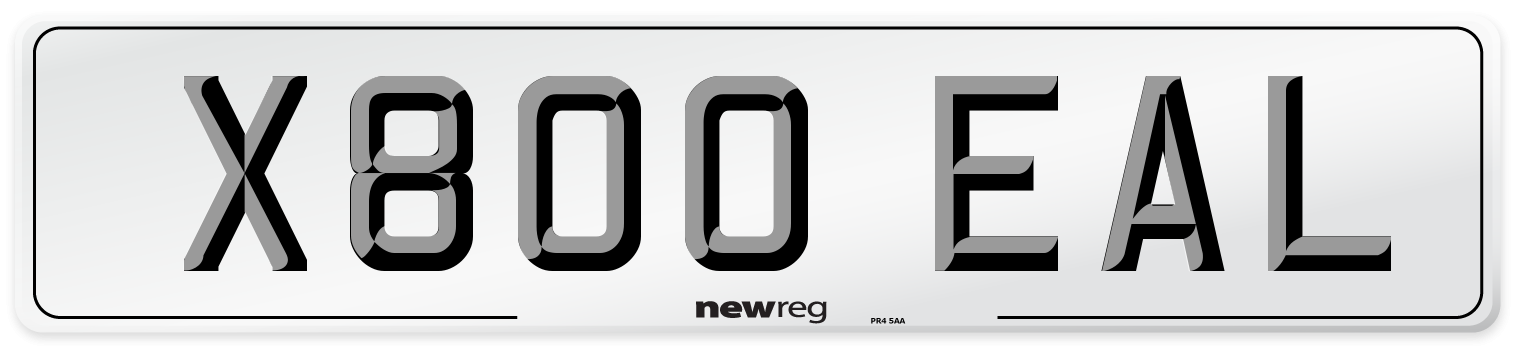 X800 EAL Number Plate from New Reg